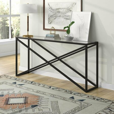 HUDSON & CANAL 64 in. Calix Rectangular Console Table, Blackened Bronze AT1554